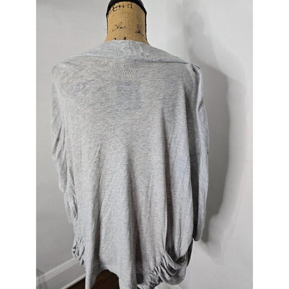 Express Gray Lightweight Drapey Open Front Cardigan - Picture 3 of 6